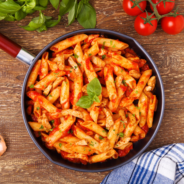 Penne Arrabbiata With Chicken And Basil